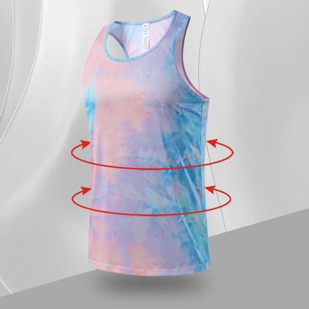 Quick Drying Tank Top Bodybuilding Vest For Holiday For Vacation Athletics Elastic Marathon O Neck Polyester Fabric