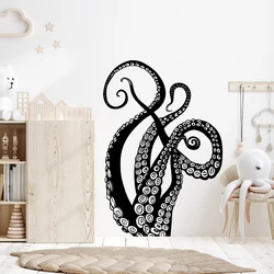 Funny Octopus Tentacles Silhouettes Wall Stickers for Living Room Background Bedroom Decoration Wall Decals Home Decor