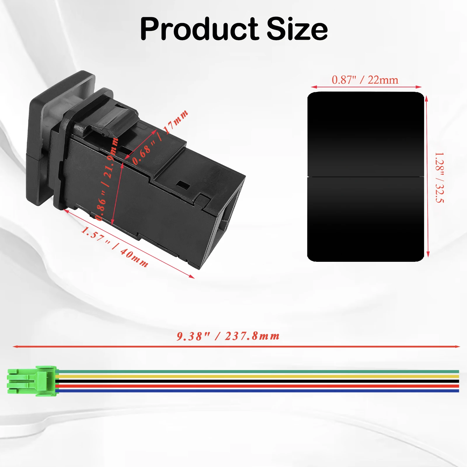 Car Push Switch Dual ON OFF Button Led Bar Roof Lights Fog Spot Driving Lights Button For Toyota 4Runner Hilux RAV4 Prado Camry