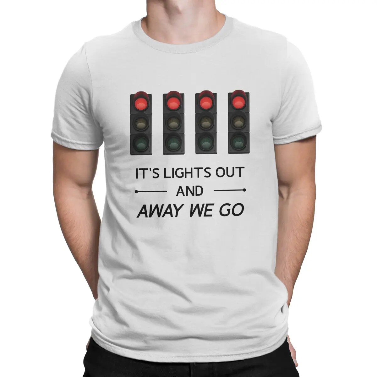 F1 Formula 1 It\'s Lights Out And Away We Go Essential T Shirt Harajuku Alternative Men\'s Tshirt Polyester  Men Clothing