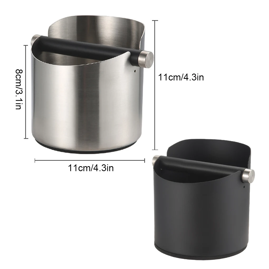 Stainless Steel Coffee Grounds Box Bar Table Espresso Machine Knocking Grounds Box Round Mini Tea Grounds Bucket Barista Tools