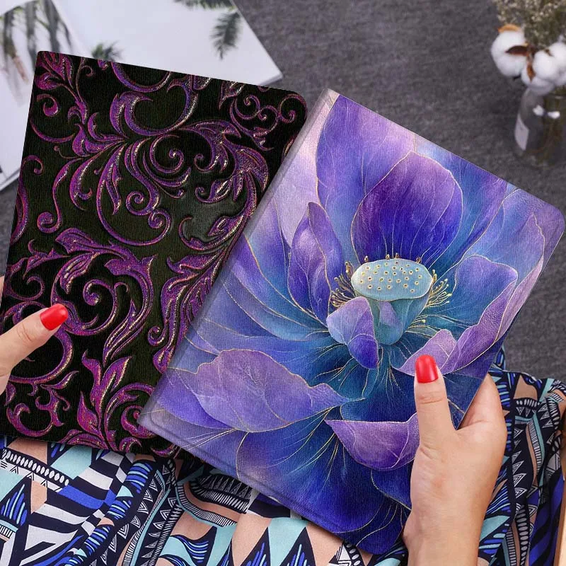 

Purple Peony Flower Art Gift Tablet Case For Huawei Honor MatePad MediaPad Air 5 6 7 11 V6 V7 V8 V9 X9 X8 T10 T10s C5e T5