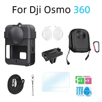Para Dji Osmo 360 Kit de accesorios de cámara protector de lente/cubierta protectora de silicona/protectores de pantalla/funda/Base adaptadora magnética