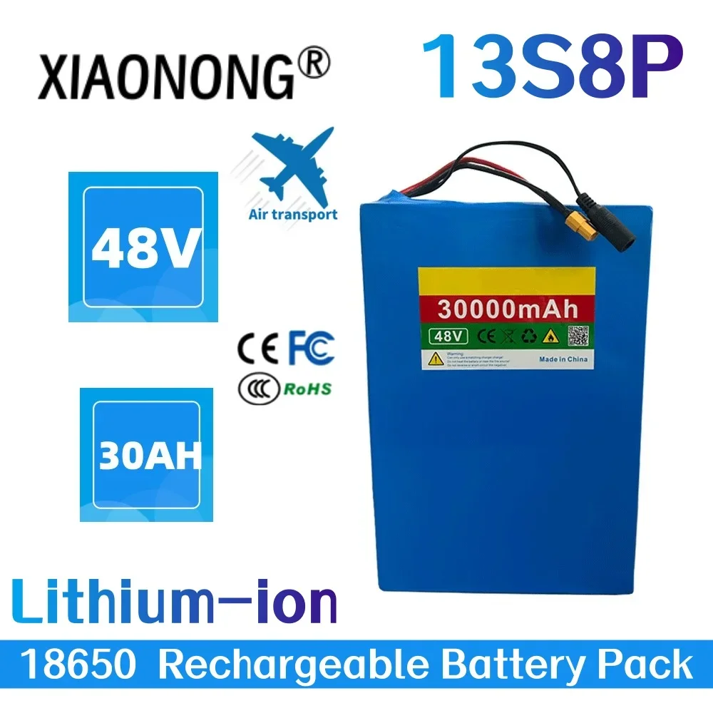 

48V 30000mAh 18650 13S8P Lithium Battery Pack 1000W Battery Built in 50A BMS