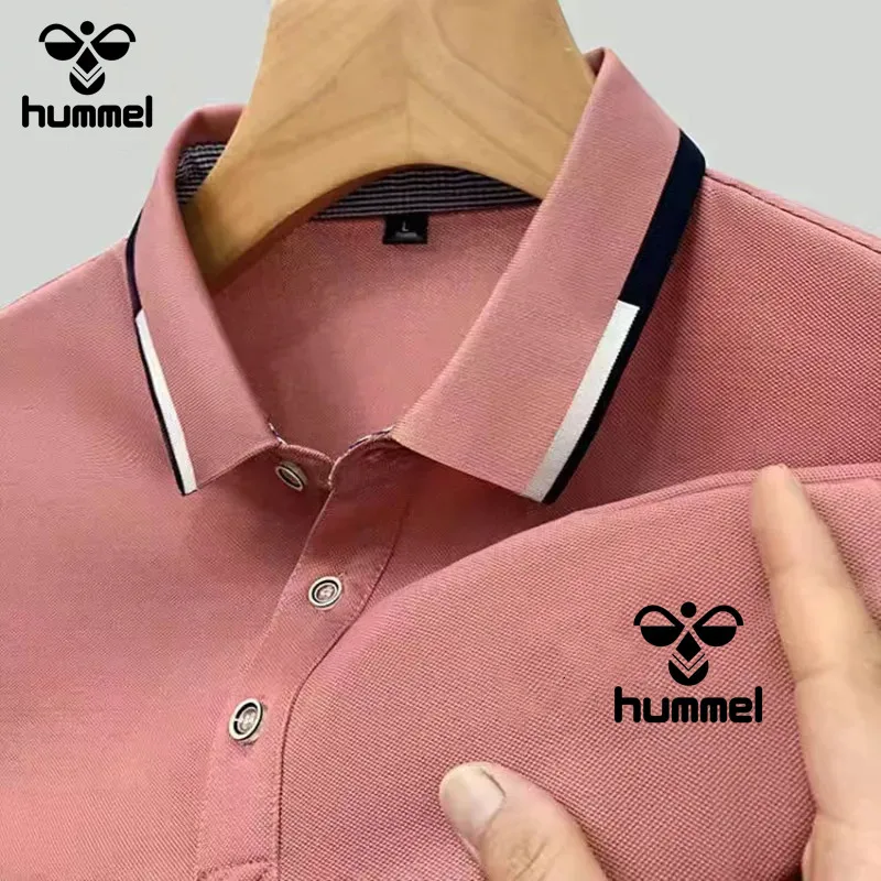 New Men's Brand HUMMELPolo Shirt Short-sleeved Men's Polo Shirt New Summer Street Casual Fashion Ladies POLO Shirt Top