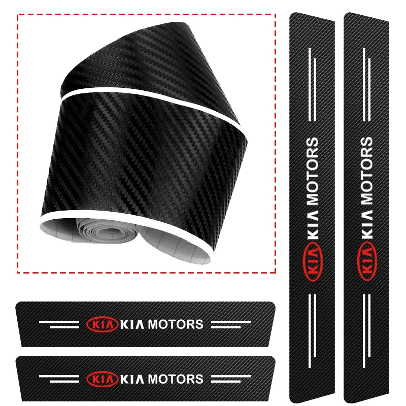 Car Threshold Strip Carbon Fiber Sticker Accessories For Kia Sportage Ceed Picanto Rio ProCeed Niro Morning 5 3 4 K7 K5 K8 K3 K9