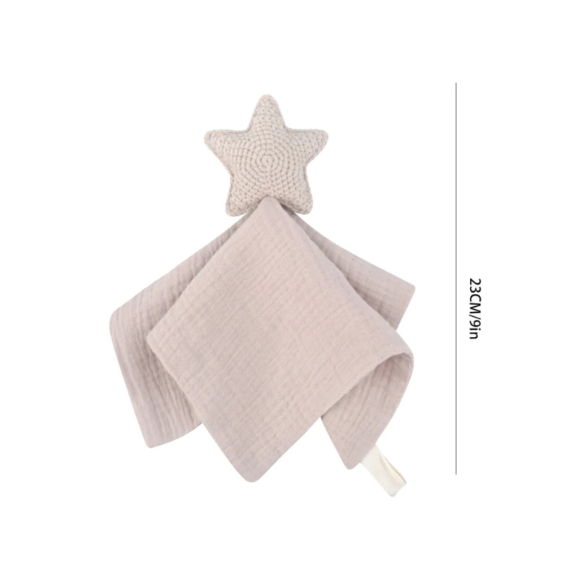 Baby Infant Animal Soothe Appease Towel Lovely Knitted Star Decor Appease for Newbrons Cotton Soft Comforting Towel