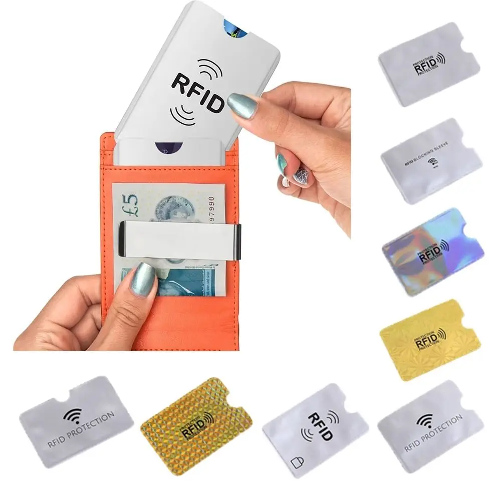 10Pcs Anti Theft Bank Credit Card Protector NFC RFID Blocking Card Holder Wallet Cover Aluminium Foil ID Business Card Case