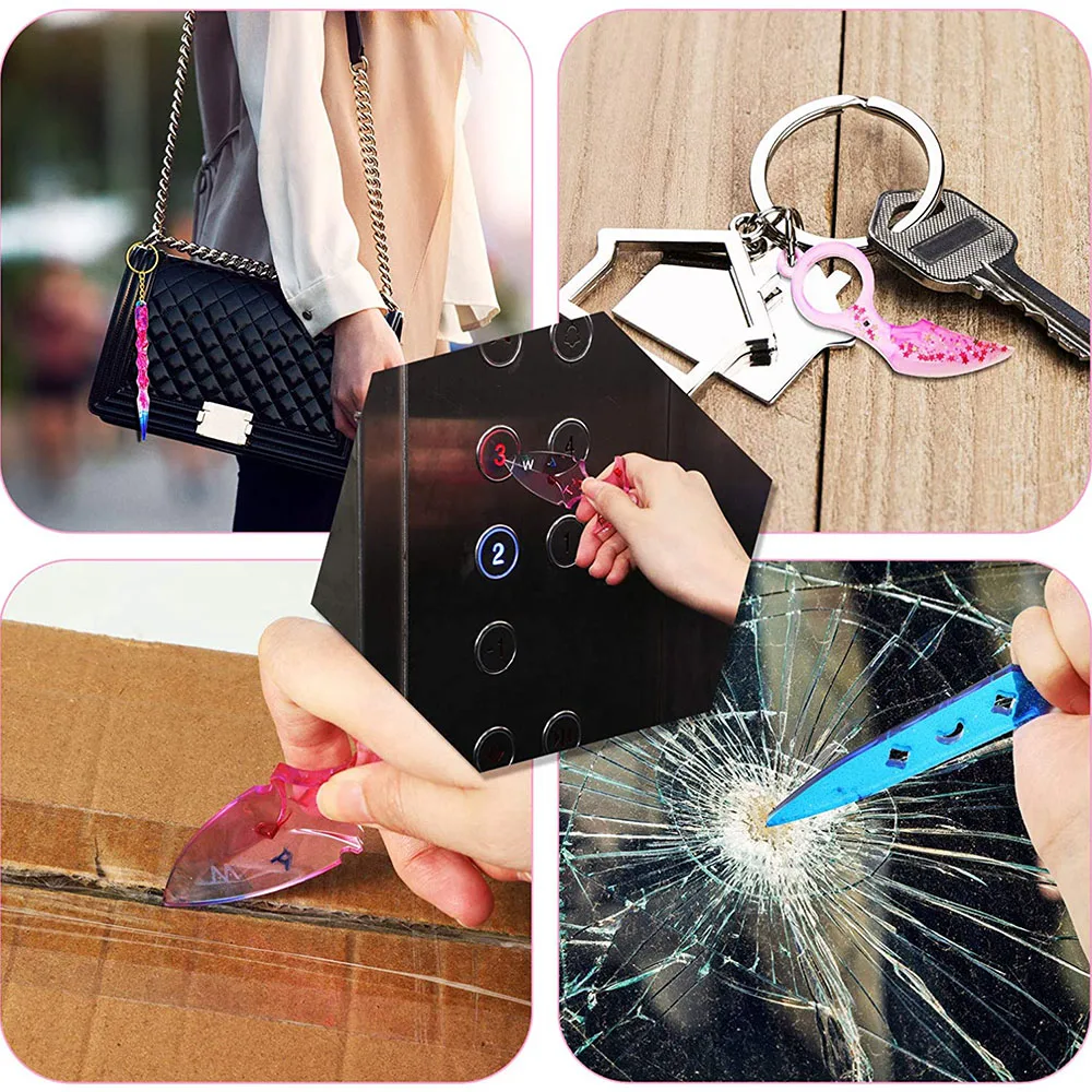 DIY エポキシシリコン樹脂型 個人用安全キーホルダーペンダント 小型ナイフ 護身用クラフト玩具