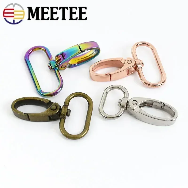 50pcs Metal Strap Buckles Lobster Clasp Bag Webbing Snap Hooks Handbag Hangers DIY KeyChain Leather Part Accessories