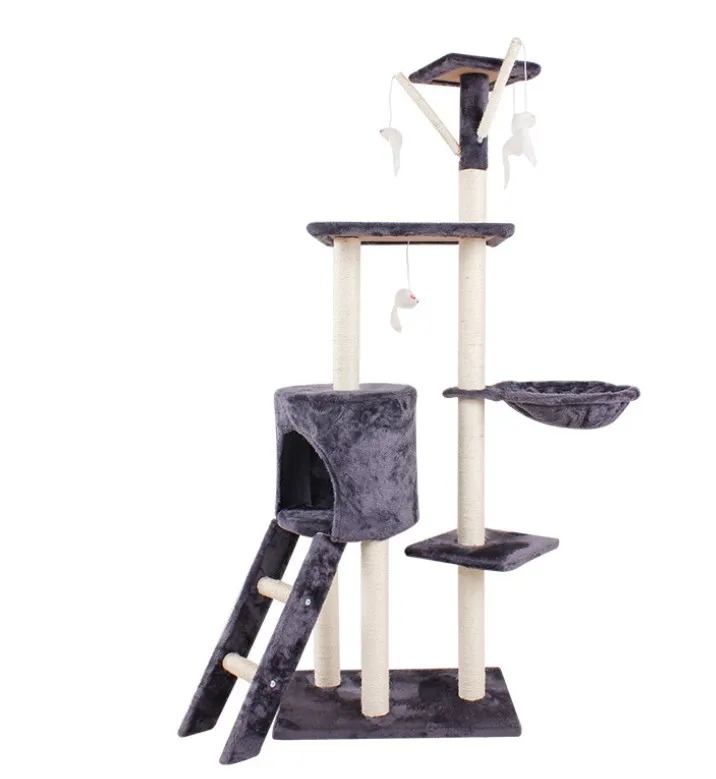 Factory Wholesale Cat tree House Plush Large Luxury Toy Scratching Posts Pet Condo Cat Tree Tower