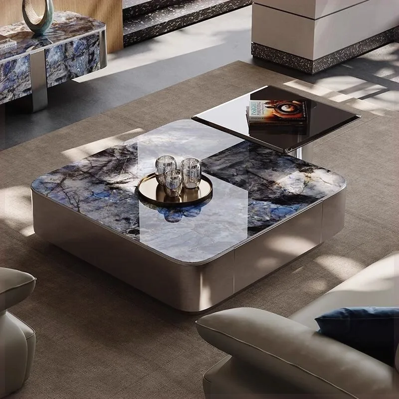 Drawers Moving Side Table Modern Luxury Living Room Designer Square Writing Side Table Dinner Mesa Auxiliar Trendy Furniture