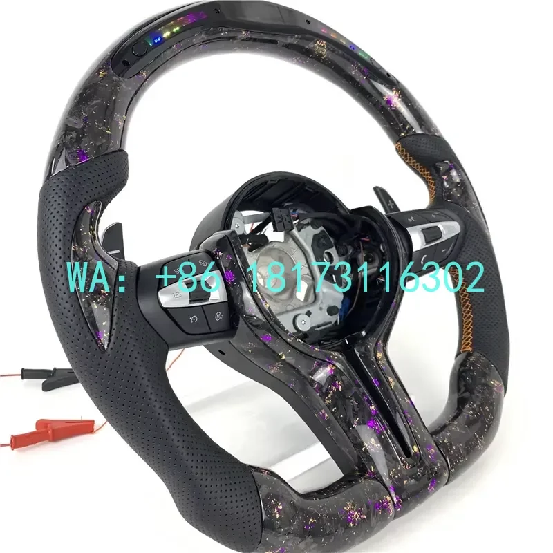 China Plant 2026 With LED Heating Leather Carbon Fiber Steering Wheel 5 Series G30 G31 G32 G11 G12 X3 G01 G02