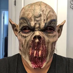 Horror Bloody Zombie Skull Mouthless Monster Mask Cosplay Scary Vampire Demom Latex Helmet Halloween Party Costume Props