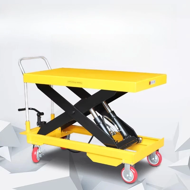 

Mobile Scissor-type Lift Trolley Small Manual Hydraulic Fixed Lift Trolley Loading Commercial Furniture Hebebühnenwagen ZY40TC