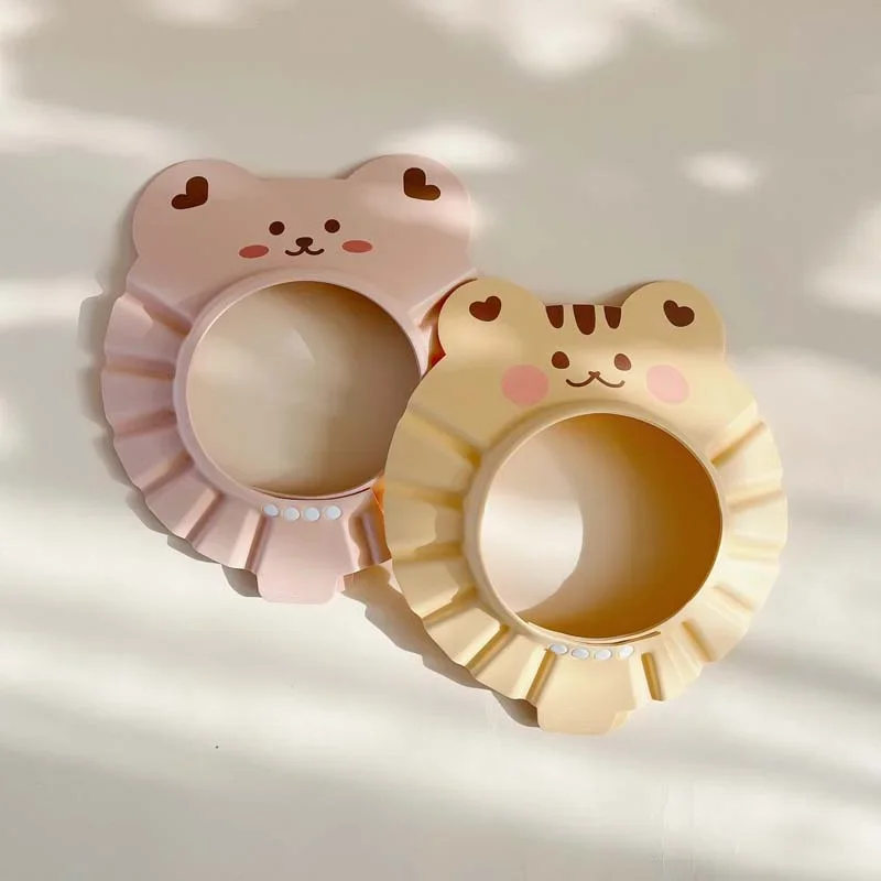 Cartoon Bear Baby Foam Shampoo Cap Soft Hair Wash Hat for Kids Bathing Shower Ear Shield Hair Hat Child Protect Head Cover Cap