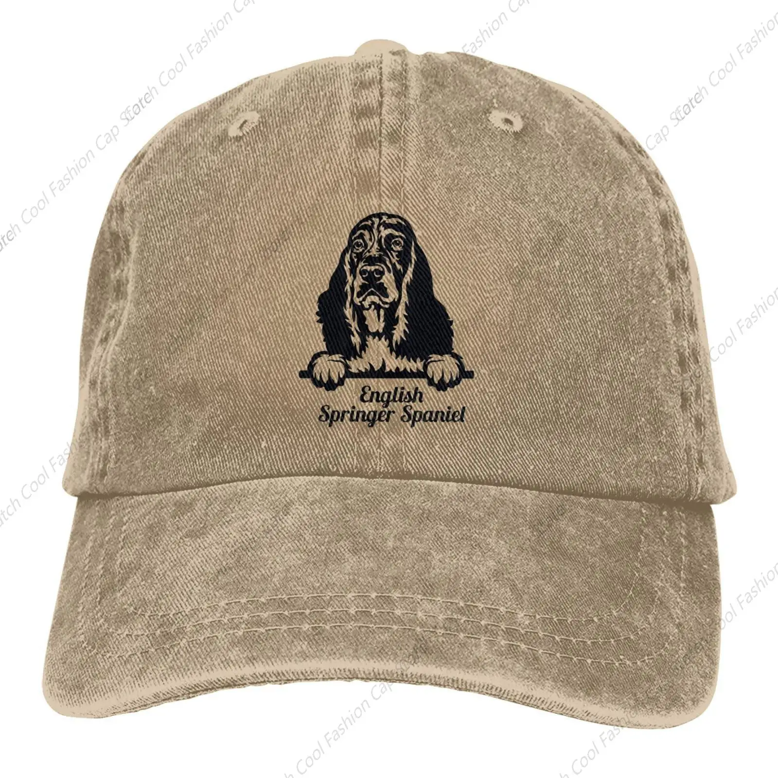 

English Springer Spaniel Dog Baseball Cap for Men Women Vintage Trucker Denim Hat Washed Cotton Fashion Unisex Adjustable Sports