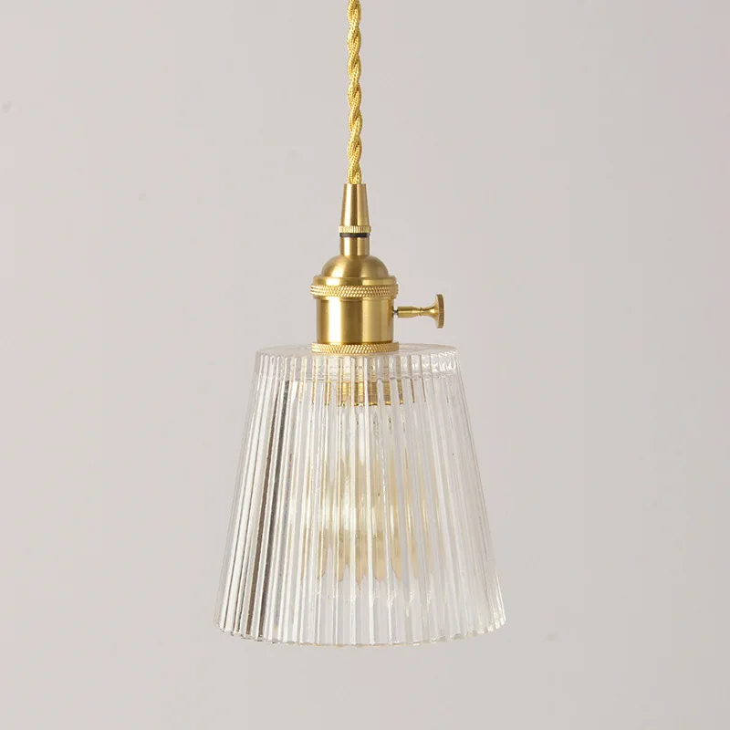 خمر الشمال شريط الزجاج قلادة مصباح غرفة الطعام المطبخ الرجعية قلادة أضواء غرفة نوم السرير ديكور معلقة الخفيفة