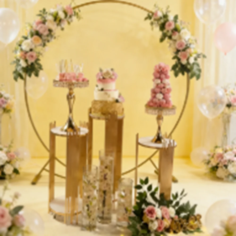 

Украшение Золотая стойка, подставка для цветов, круглые металлические плинтусы, свадебный фон, подставка, колонны, цилиндры, детский душ, вечеринка ima