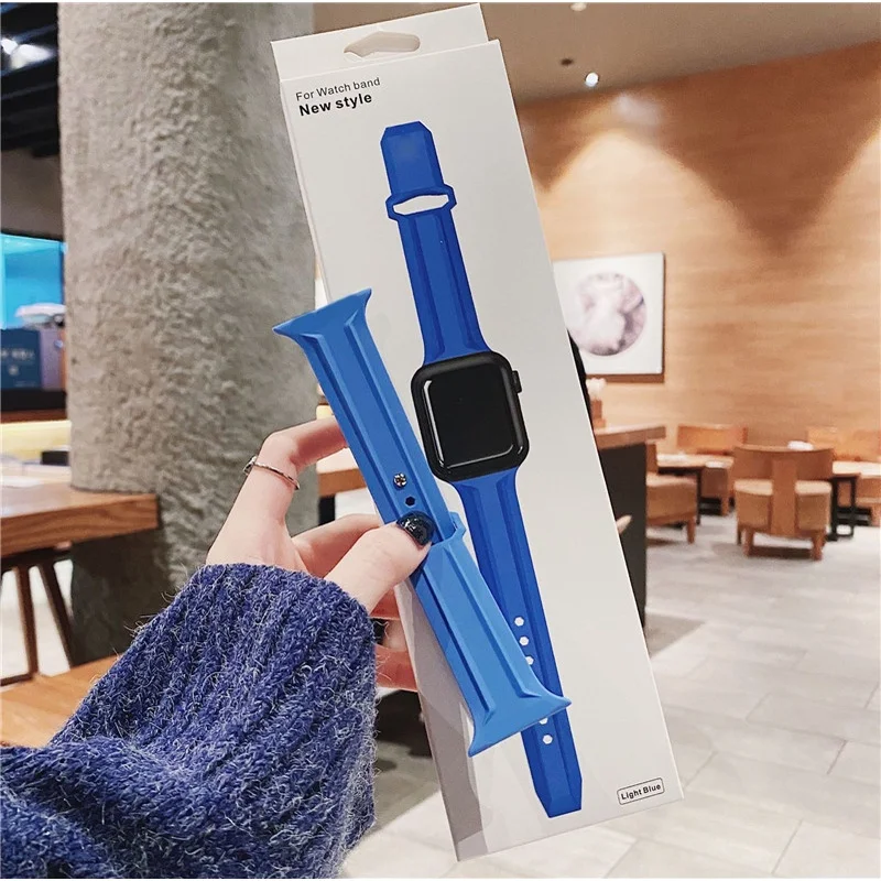 New King Kong Soft Silicone Strap for Apple Watch Series 7/ 6/SE/5/4/3/2/1 (41mm 45mm 38mm 40mm ) apple watch band
