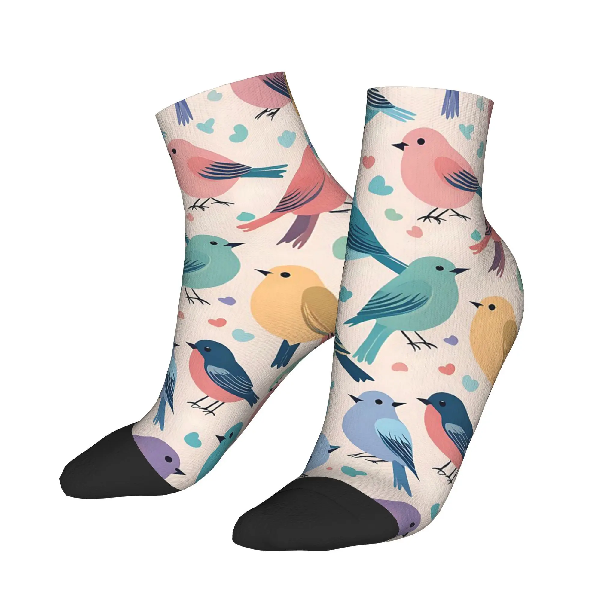 

Bird And Floral Pretty Birdie Flight Socks Harajuku High Quality Stockings All Season Socks Accessories for Man Birthday Present