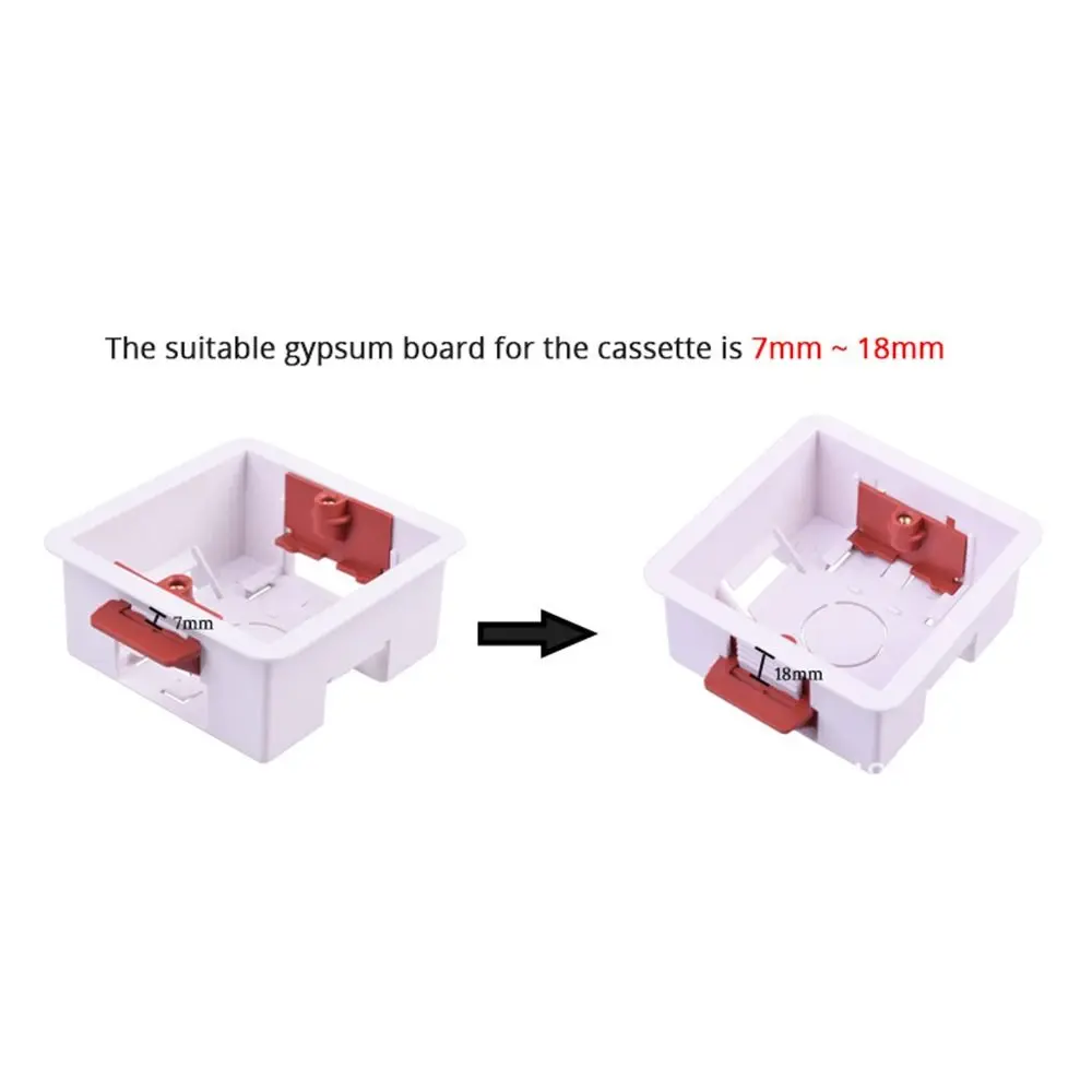 Junction Box Gypsum Board Lining Box Embedded Install 86 Type Wall Switch Box 35/46mm Depth White Wall Socket Cassette Socket