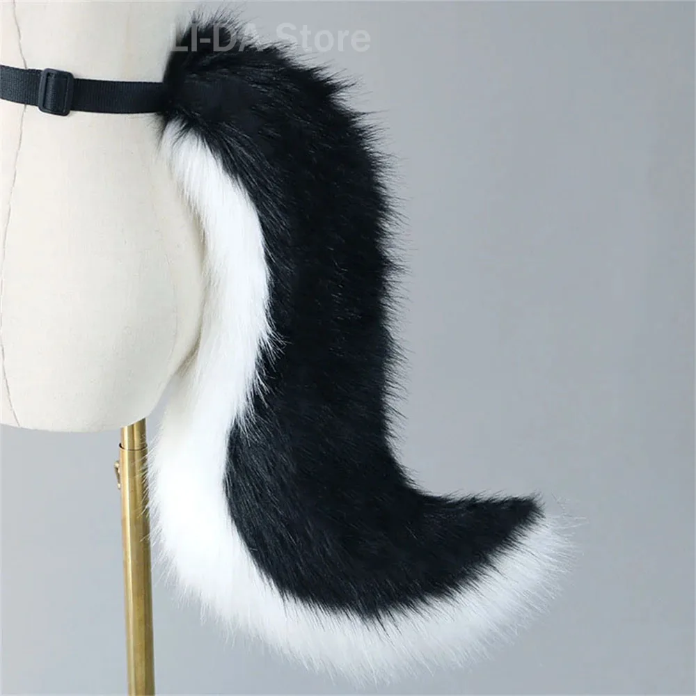 10 Styles fourrure Animal chien renard loup queue peluche habiller fête bande dessinée-Con Costume Cosplay accessoires Faux Fursuit queue Animal chat queues