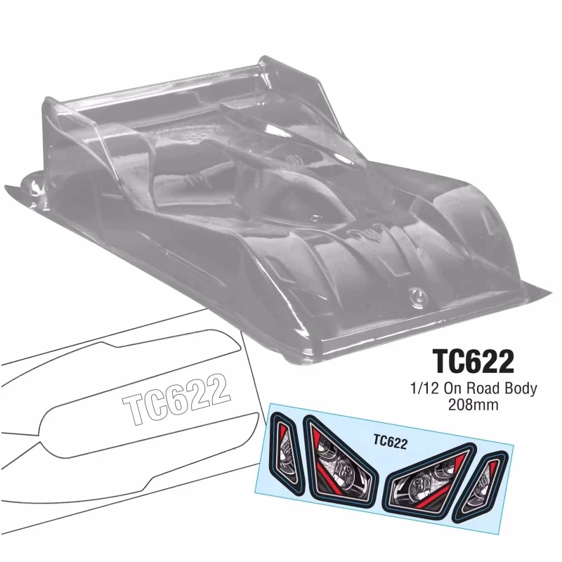 

1/12 On Road Pan Car Clear Lexan Body Incl: Light Decal Window Mask