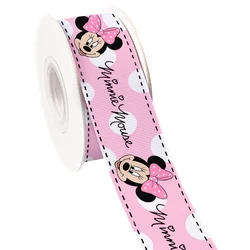 5Yards Disney Cartoon Mickey Design Printing Grosgrain Ribbon for DIY Hair Bows Merry Party Dec Meterials