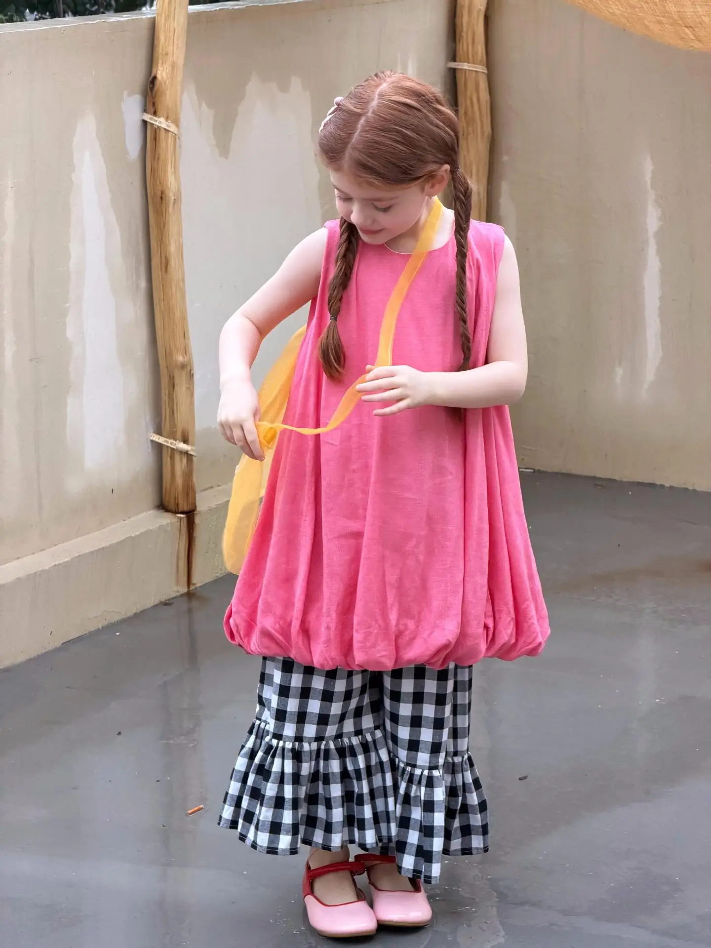 Korean-style Children's Clothing 2026 Summer New  Girls' Sleeveless Vest Bright Color Cute Flower Bud Dress