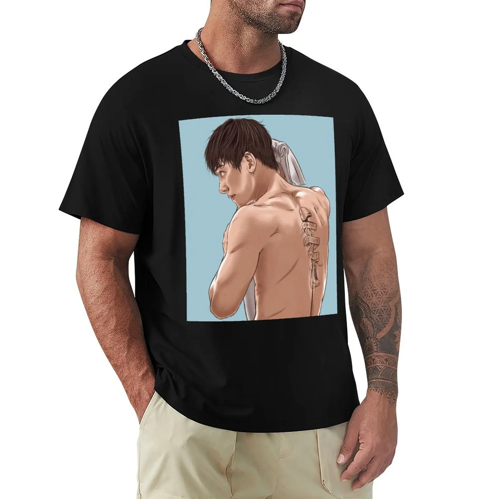 Sexy Ji Chang Wook T-Shirt Basic Solid Color Short Sleeve T-Shirt
