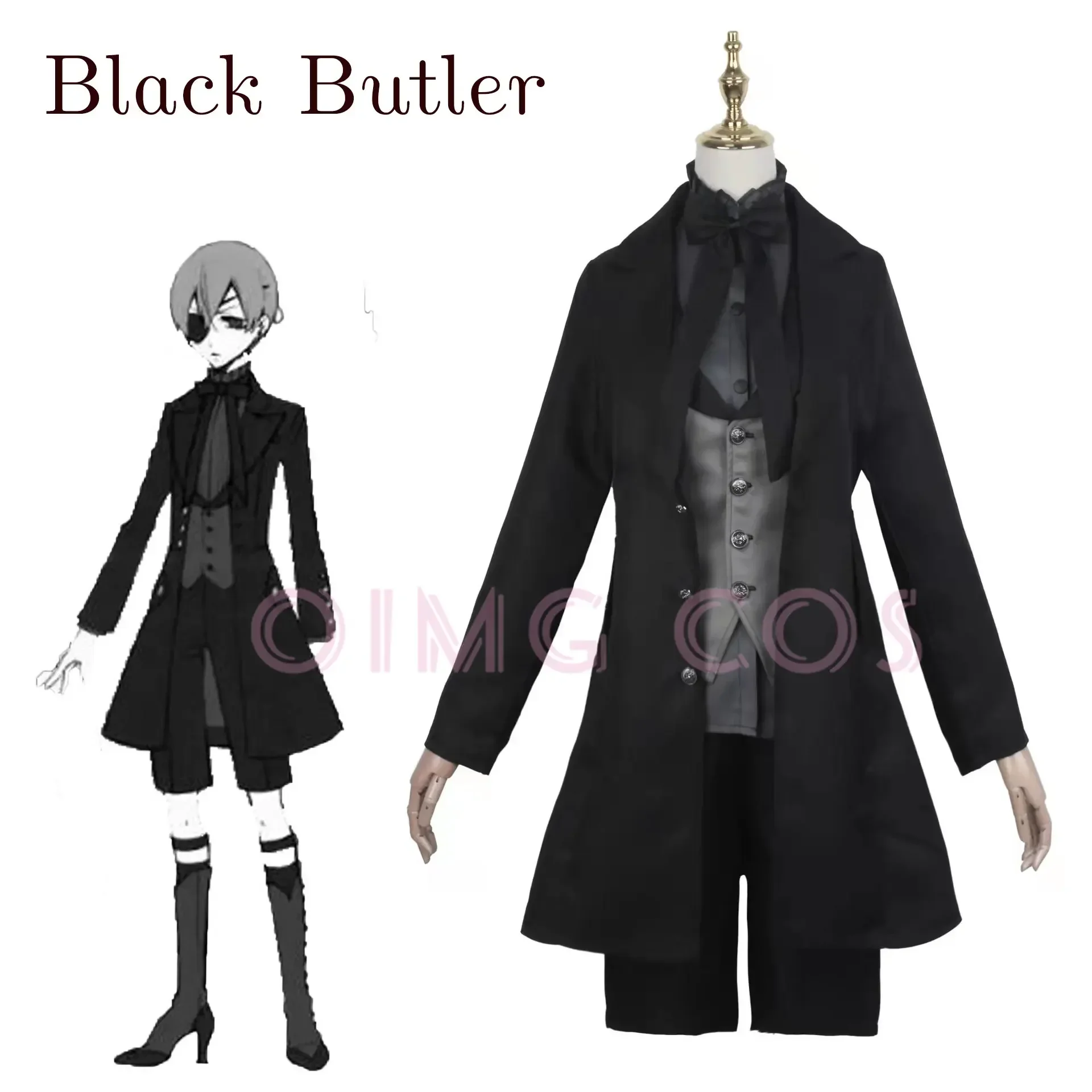 Disfraz de Cosplay de Ciel Phantomhive Black Butler, uniforme de diablo para fiesta de carnaval, Anime japonés