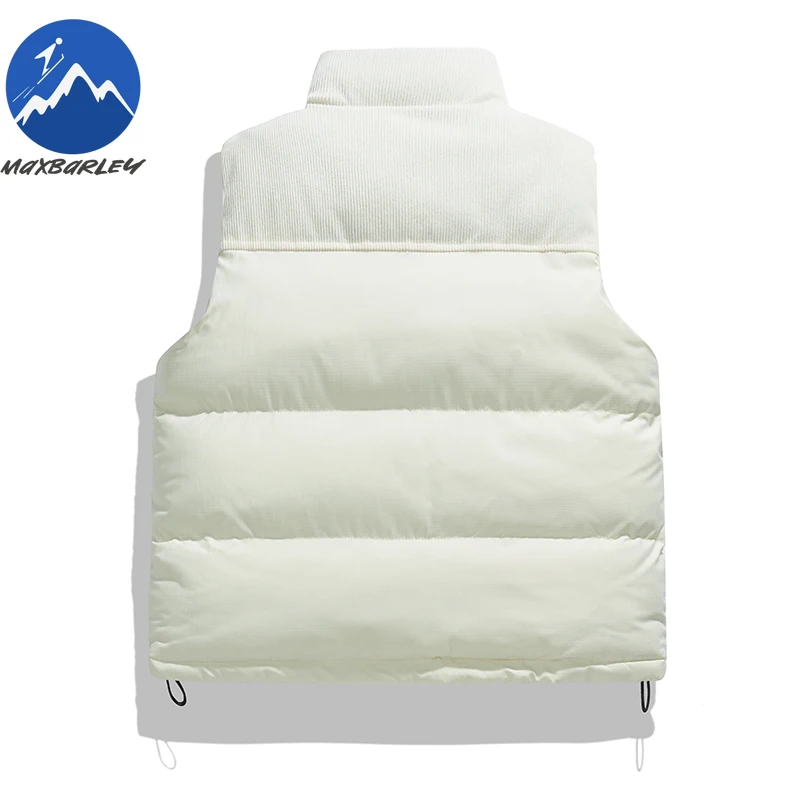 Maxbarley Plus Size Male Gilet Corduroy Camping Warm Sleeveless Coat Luxurious Snow Comfort Lightweight Autumn Winter Waistcoat