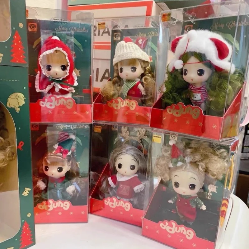 

Ddung Рождественские подарки Детские куклы Новогодние атмосферные украшения Полный набор игрушек для девочек Декоративный реквизит Мультяшная кукла
