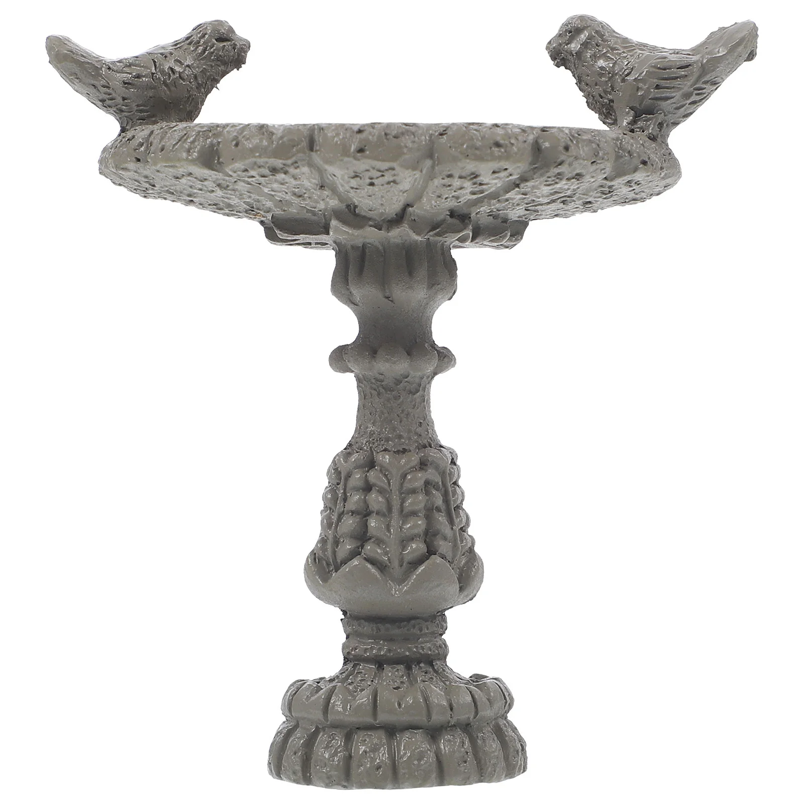 Pool Dollhouse Grey Stone Bird Bath Mini Fountain Ornament Miniature Fairy Garden Accessories Decorative Sand Table Accessory