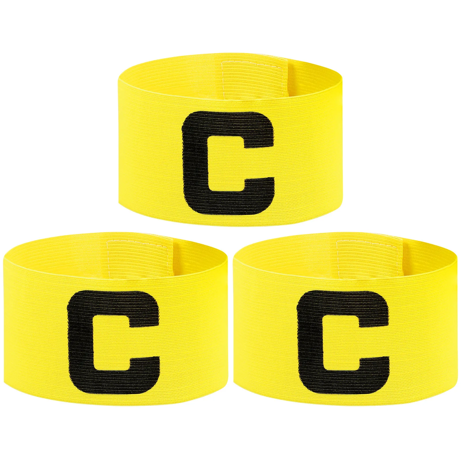 

3Pcs Professional Football Captain Armbands Nylon Fabric Bright Contrast Colors Simple Design Adjustable Anti-Slip Soccer Supply