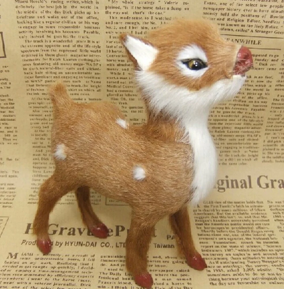 

new small simulation deer toy forest deer lovely deer doll gift about 13x11cm