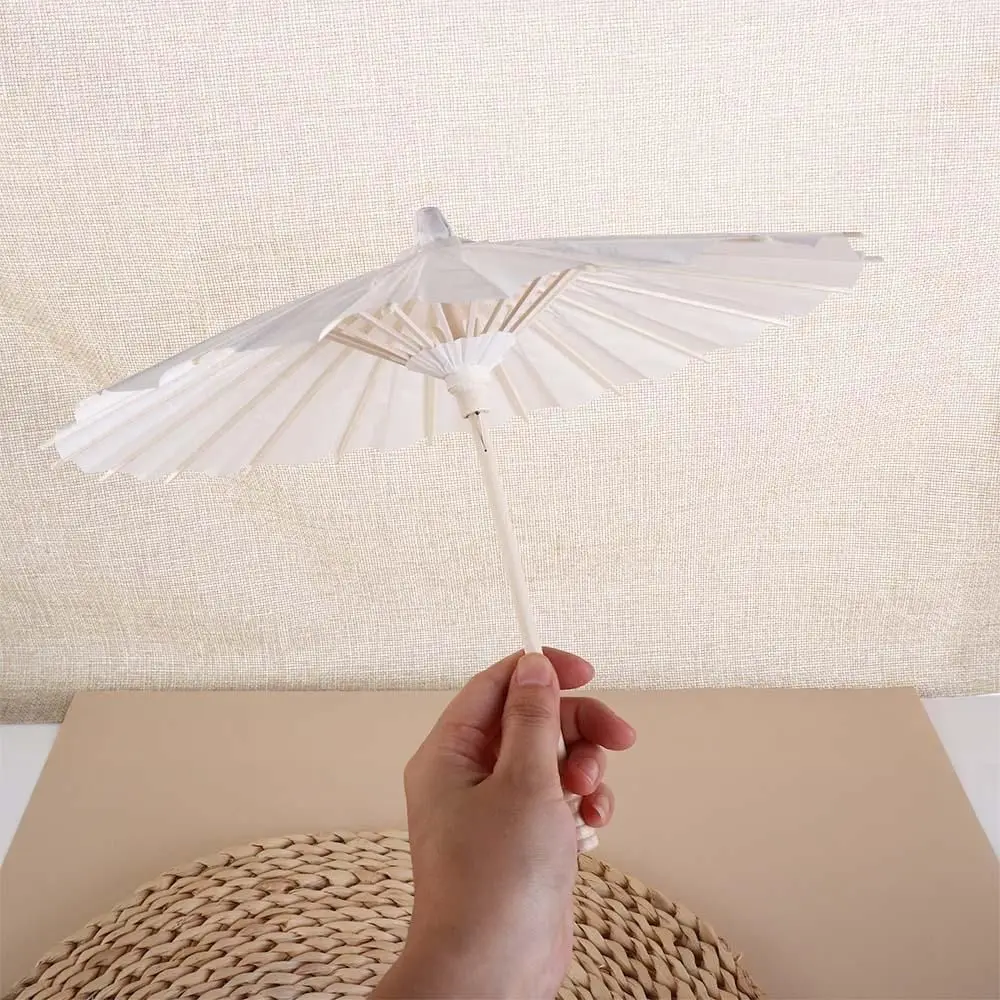 1 ชิ้น Dia 20/30/40/60 เซนติเมตรร่มกระดาษสีขาวแบบดั้งเดิม DIY ภาพวาดทําด้วยมืออุปกรณ์เปล่ายาวการถ่ายภาพ Prop