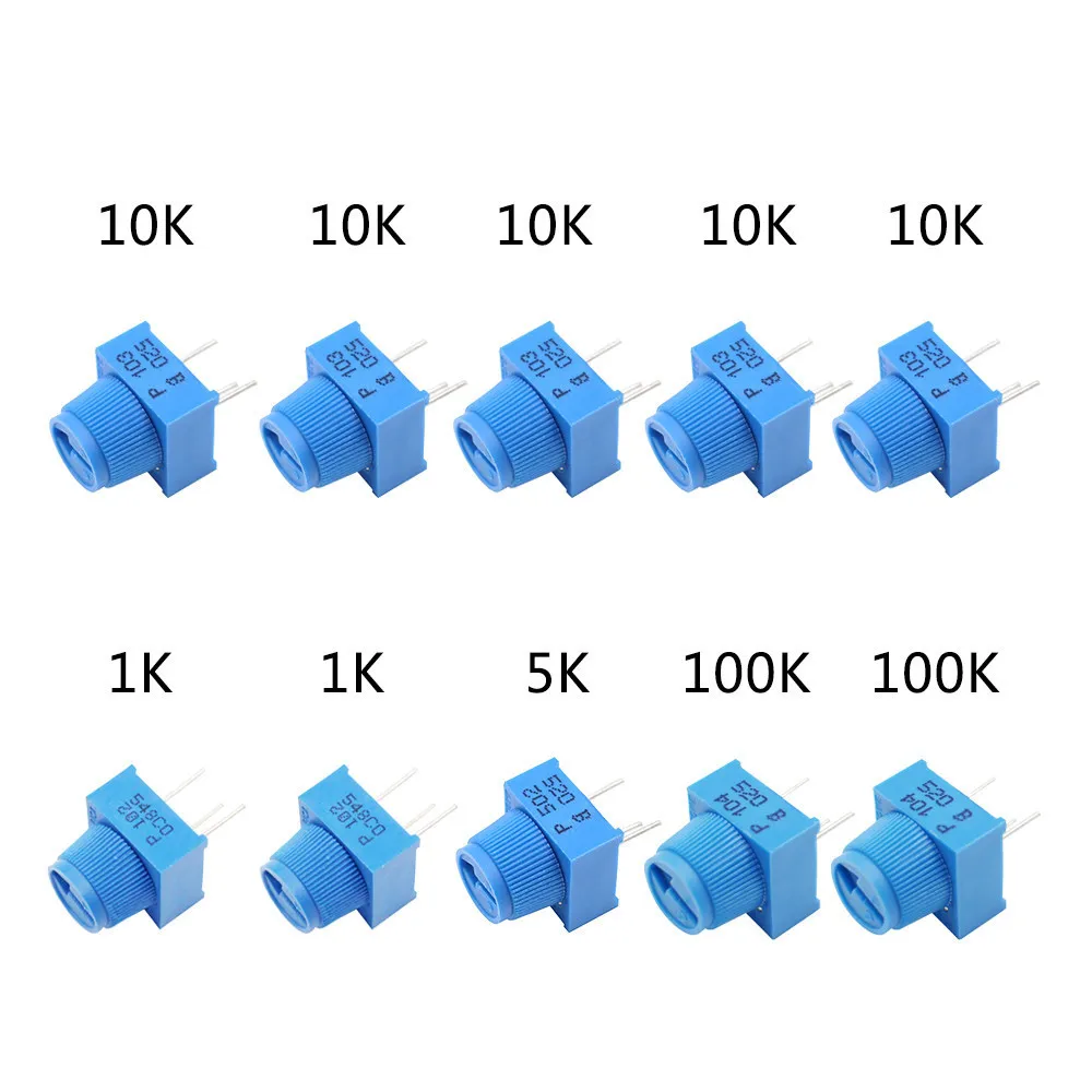 3386P-1-103 (10K)/102 (1K)/104 (100K)/503 (50K) Точностный регулируемый потенциометр с верхней регулировкой, линейный, экологичный.