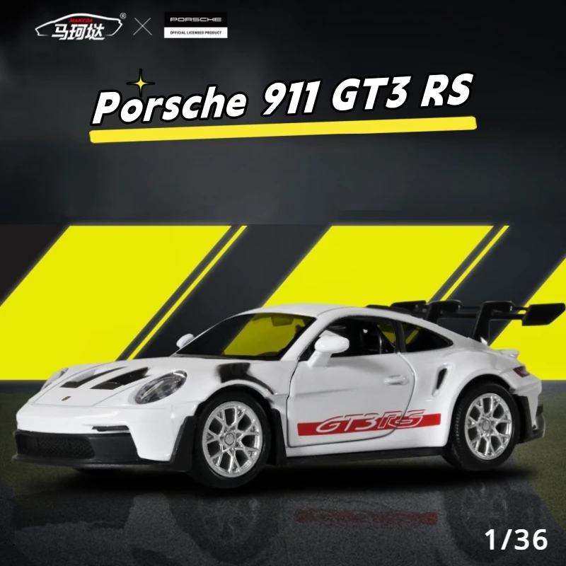 

Новинка 1:36, модель автомобиля Porsche 911 GT3 RS из сплава, гоночный литый Металлический Игрушечный спортивный симулятор, коллекционный подарок для детей