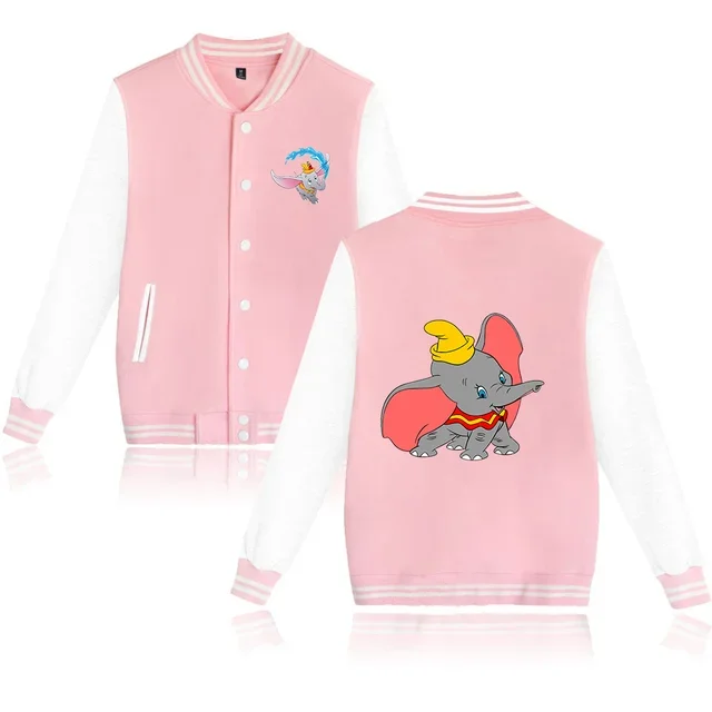 Disney Dumbo Varsity Baseball Bomber Jacket Men Women Hip Hop Harajuku Jackets Kids Boys Girls Single Coats