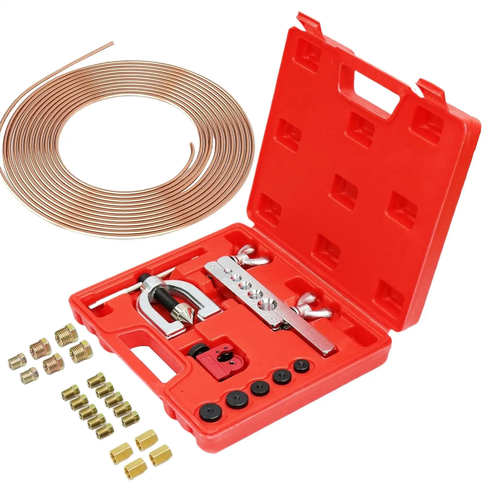 

3/16 Brake Line Kit 3/16inch Heavy Duty Repair Tools 25ft Vehicle Brake Pipe Flaring Set For Car Truck Vehicle Automotive Sedan