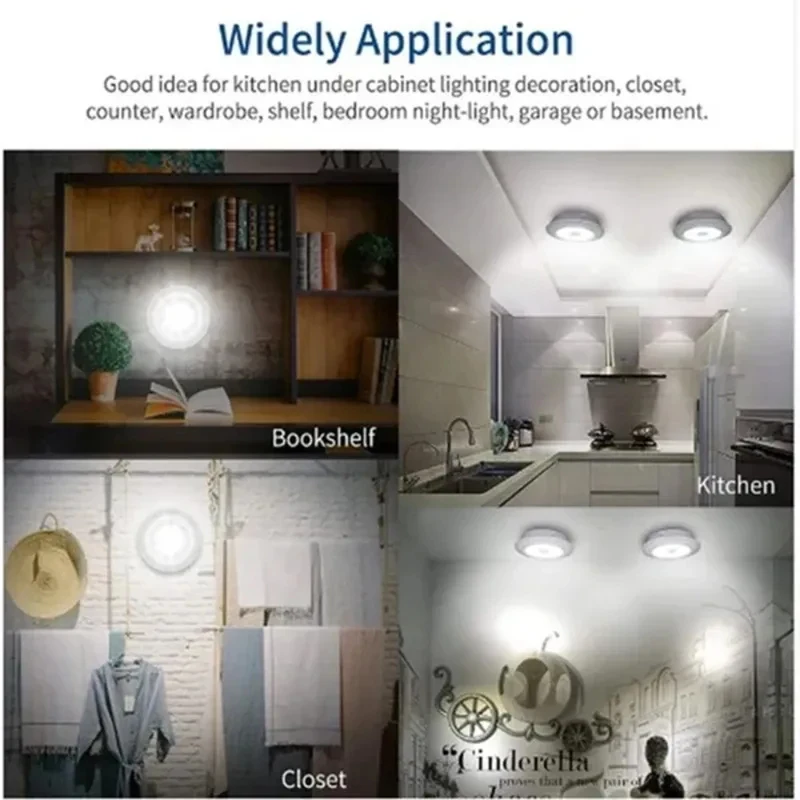 LED Under Cabinet Light with Remote Control Battery Operated COBLED Closets Lights Wardrobe Bathroom Lighting Night Light