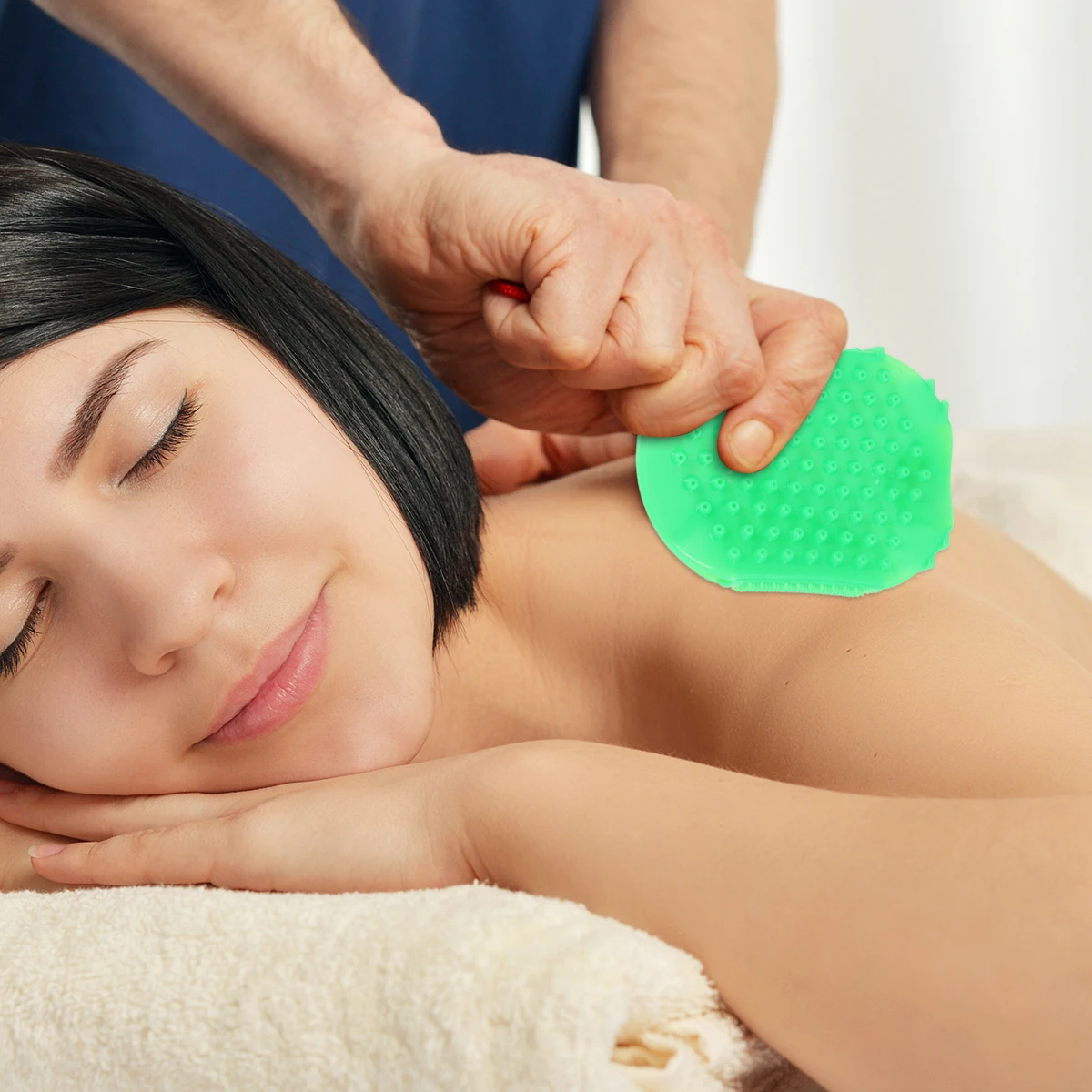 

2 pcs Massage Brush Body 360 Degree Rotating Seven Roller Muscle Pain Relief Tool for Neck Shoulder Back Legs