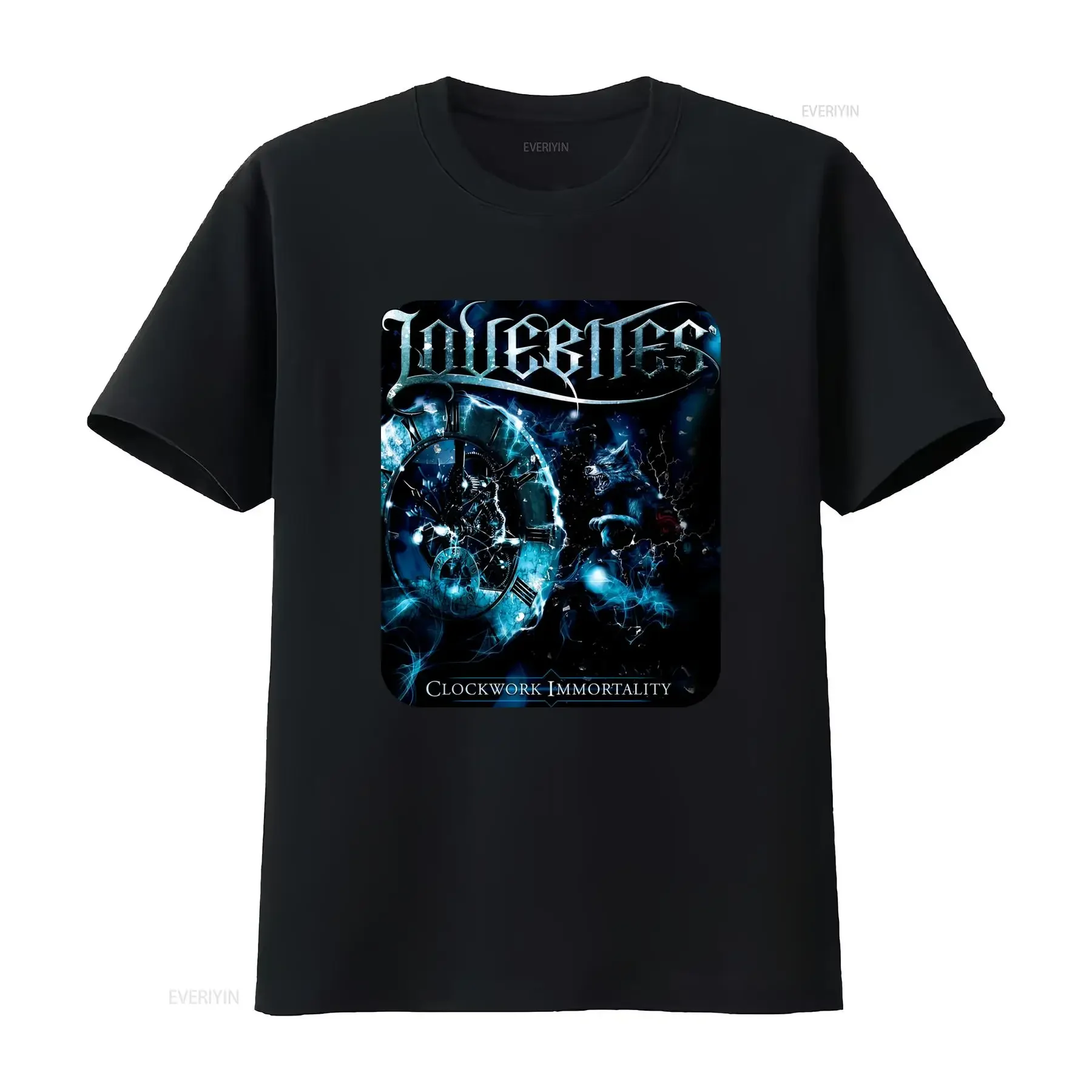 Camiseta Love Bites Essential Japan Retro S 5Xl Color Negro Cuello Redondo Casual Tejido Ligeramente Elástico Corte Regular