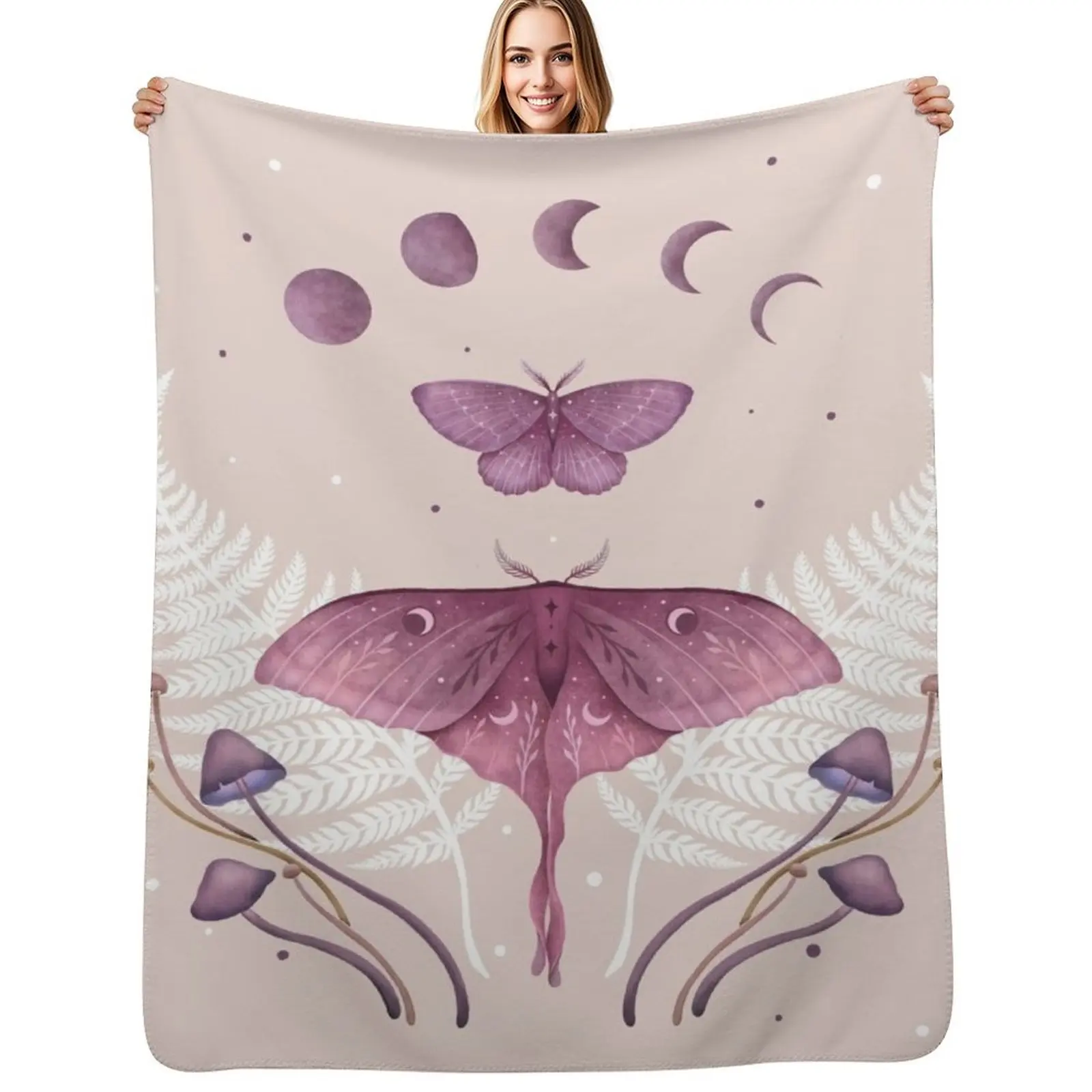 Luna and Emerald - Vintage Pink Throw Blanket anime Winter beds Shaggy for winter Luxury St Polar Blankets