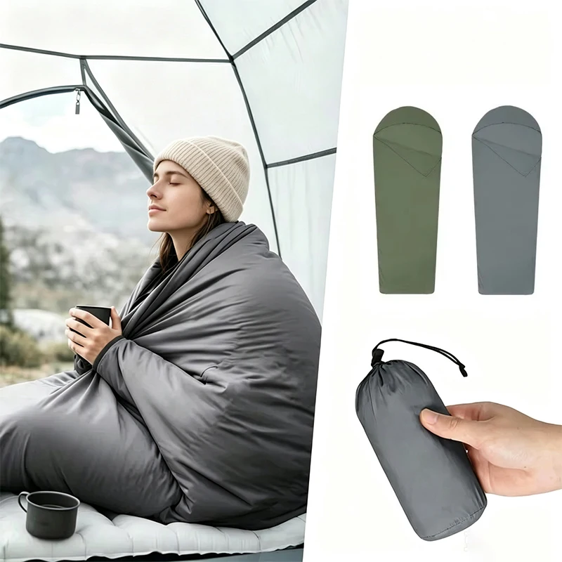 Saco de Dormir Leve para Turismo ao Ar Livre, Forro de Saco de Dormir Individual Tipo Envelope, 128g Ultraleve para Camping, Viagens e Hotéis