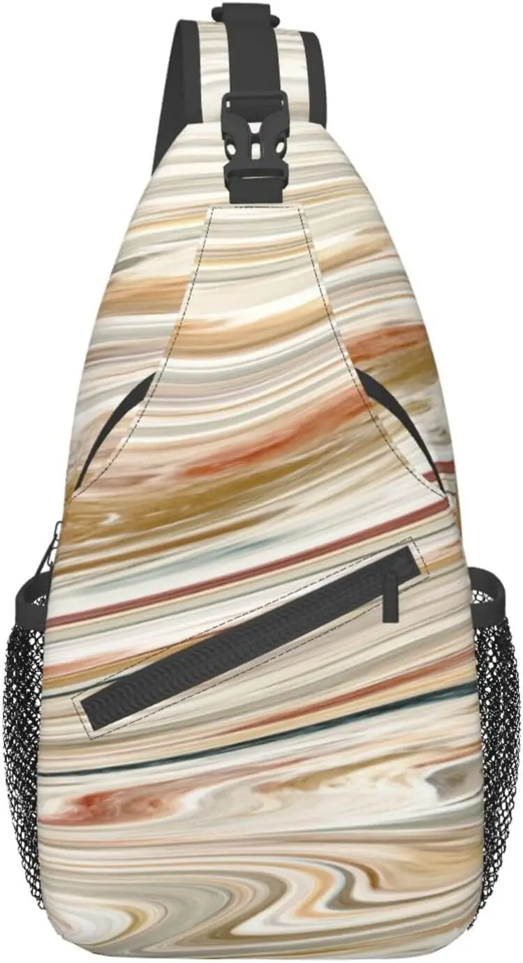 Borsa a tracolla colorata Swirls zaino da viaggio diagonale, viaggio leggero, borsa a tracolla singola da trekking