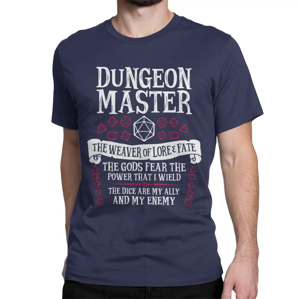 Vintage Dungeon Master The Weaver of Lore & Fate T-Shirt for Men Women Cotton T Shirts DnD Short Sleeve Tee Shirt Men Clothing