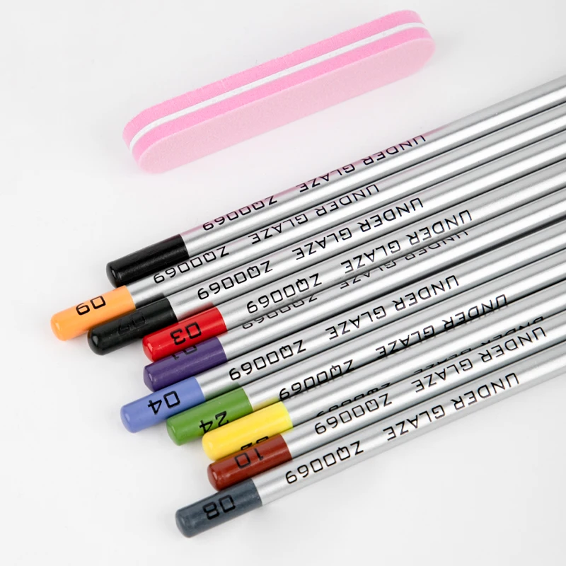 New Pottery Painting Coloring Tools,10-color Boxed Ceramic Underglaze Colored Pencil,DIY Ceramic Hand Painted Glaze Chalk